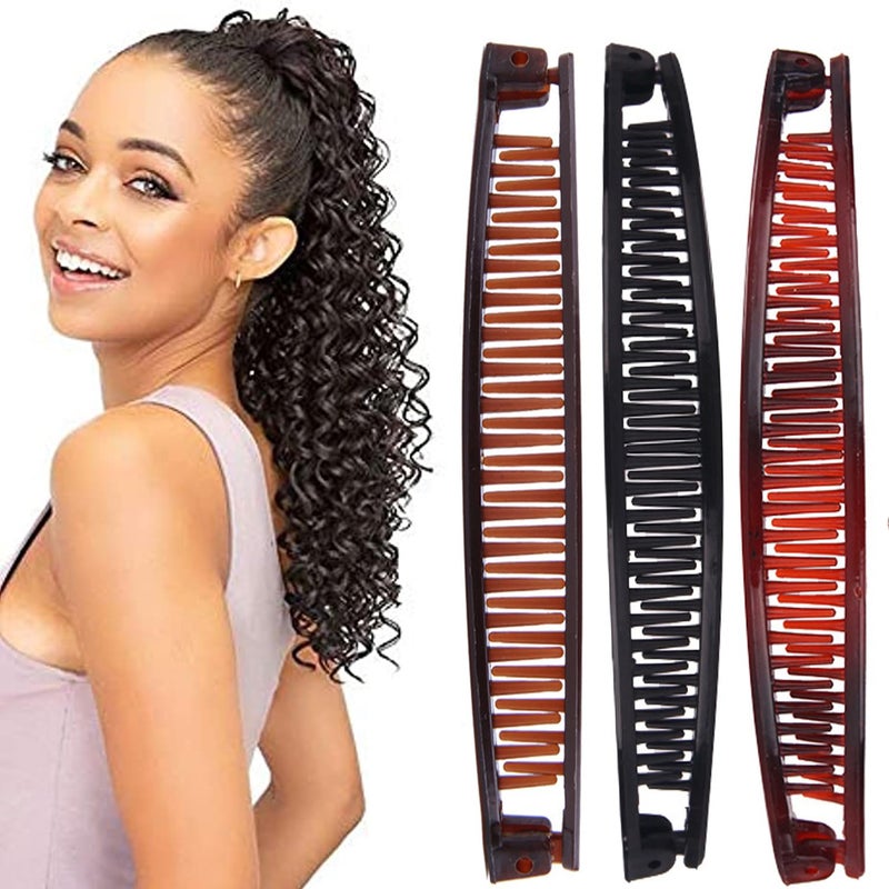 Youme Banana Hair Clips for Women - Classic Fishtail Clincher Combs, Large Double Ponytail Holder Clips for Thin Hair - Image 5
