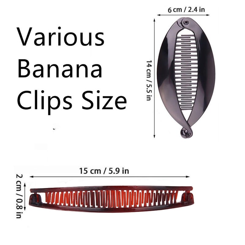 Youme Banana Hair Clips for Women - Classic Fishtail Clincher Combs, Large Double Ponytail Holder Clips for Thin Hair - Image 2