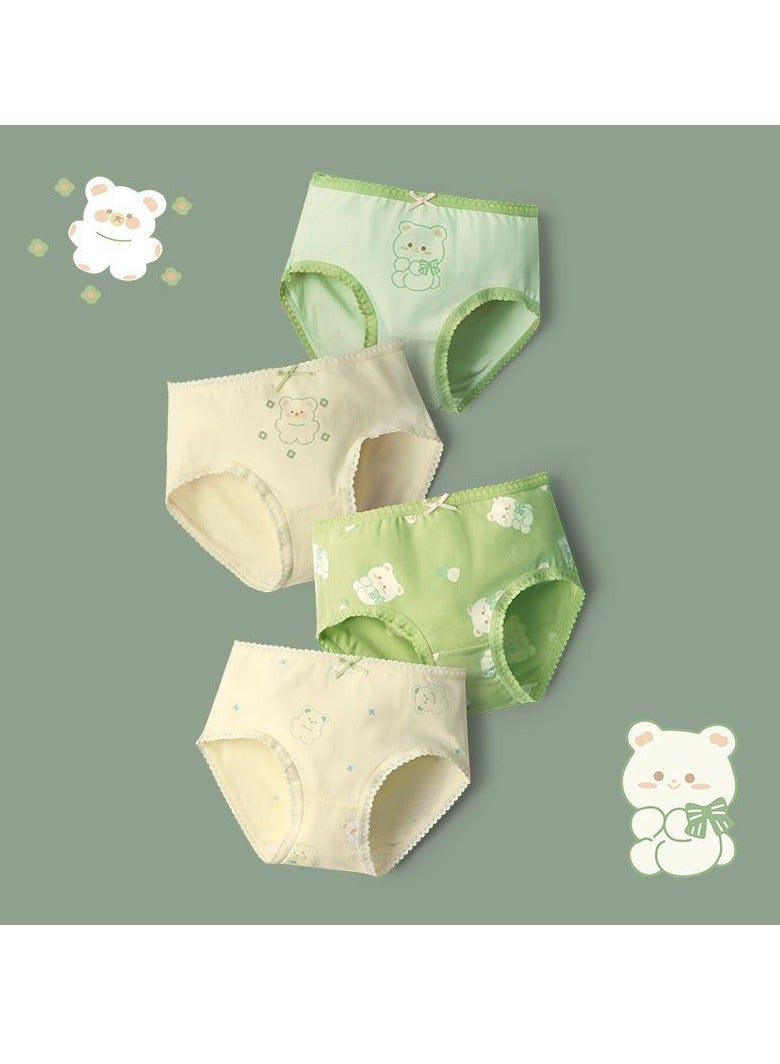 ريدمابليتيك 4 قطع من سراويل داخلية قطنية للبنات على شكل حرف A - Image 1