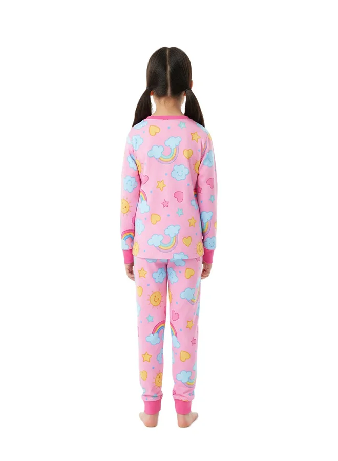 babyqlo Rainbow Cloud Girls Glow in the dark Pajama Set