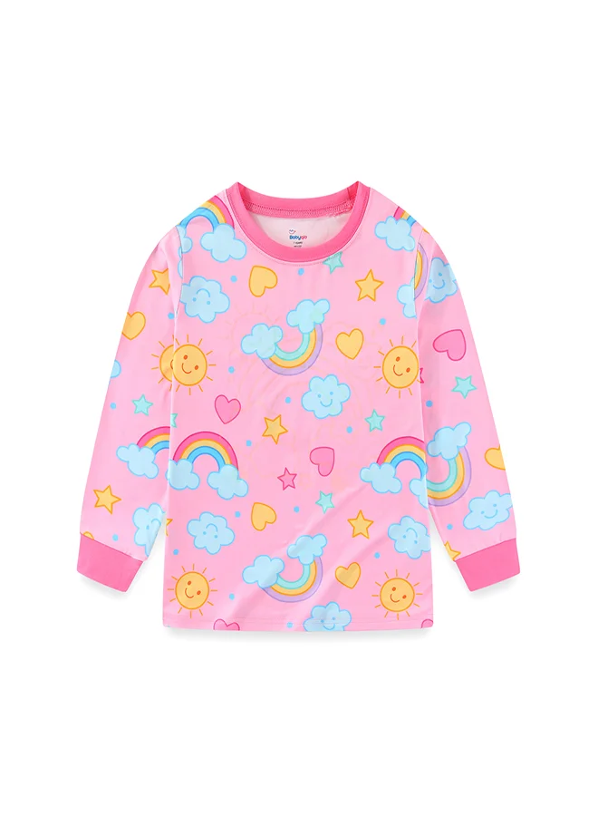 babyqlo Rainbow Cloud Girls Glow in the dark Pajama Set