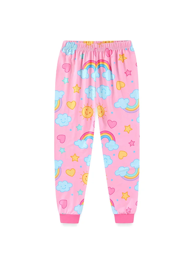 babyqlo Rainbow Cloud Girls Glow in the dark Pajama Set