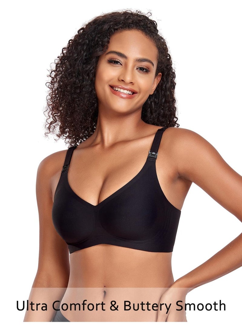 Soft Seamless Wireless Nursing Bra Breastfeeding Bralette with Bra Extender - Image 2
