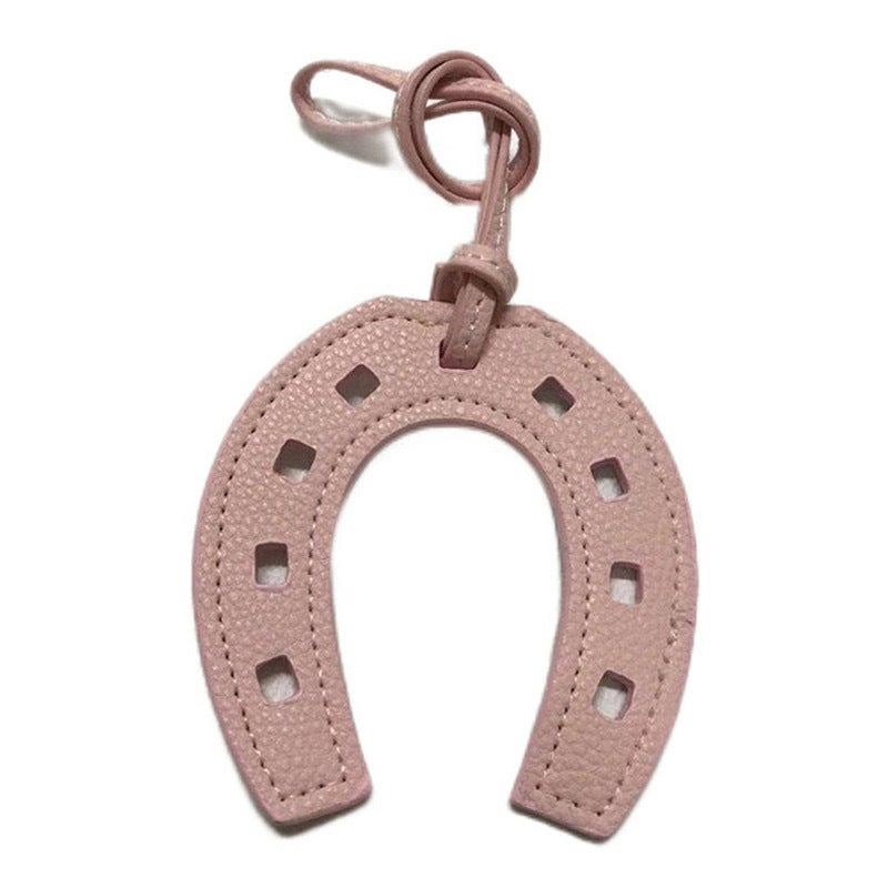 Creative Solid Color Horseshoe Car Pendant Leather U-Shaped Bag Pendant Double-Sided Decorative Fashion Pendant - Image 5