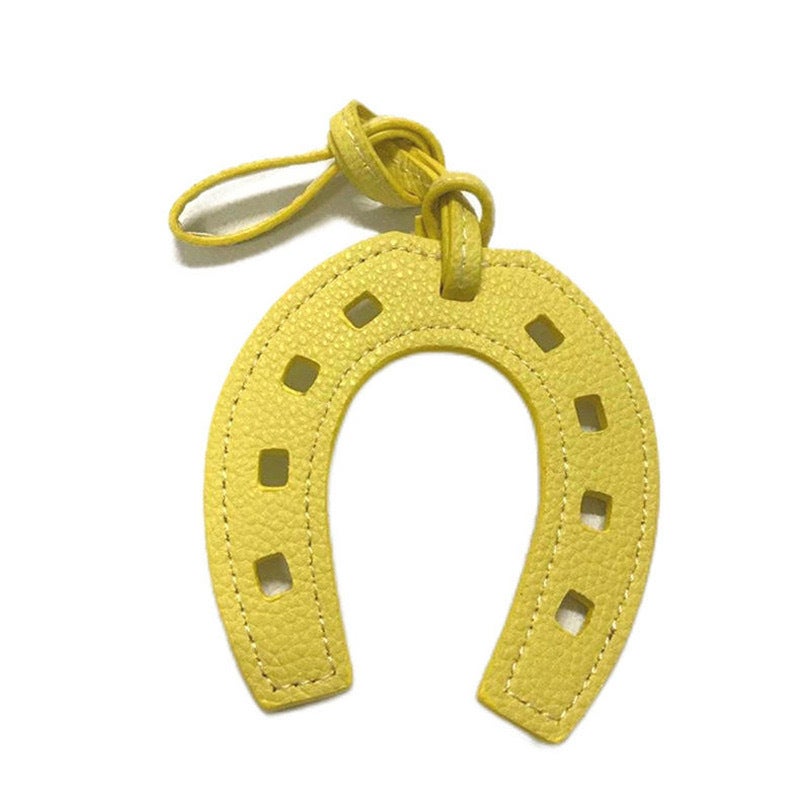 Creative Solid Color Horseshoe Car Pendant Leather U-Shaped Bag Pendant Double-Sided Decorative Fashion Pendant - Image 4