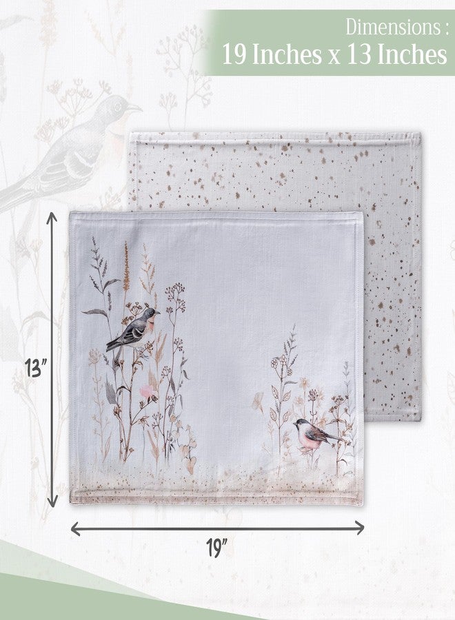 Maison d' Hermine Placemats Set of 4 100% Cotton Washable Cloth Place Mats, Reusable Table Mats for Kitchen Dining Decoration, Party, Restaurant Spring/Summer (Meadow Florals - Brown, 13" x 19") - Image 4