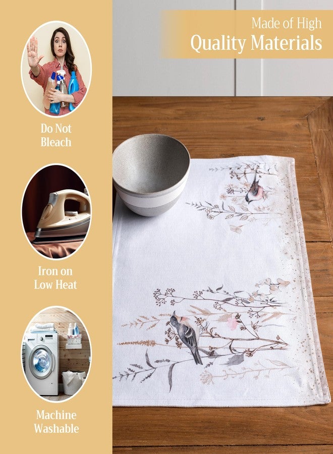 Maison d' Hermine Placemats Set of 4 100% Cotton Washable Cloth Place Mats, Reusable Table Mats for Kitchen Dining Decoration, Party, Restaurant Spring/Summer (Meadow Florals - Brown, 13" x 19") - Image 3