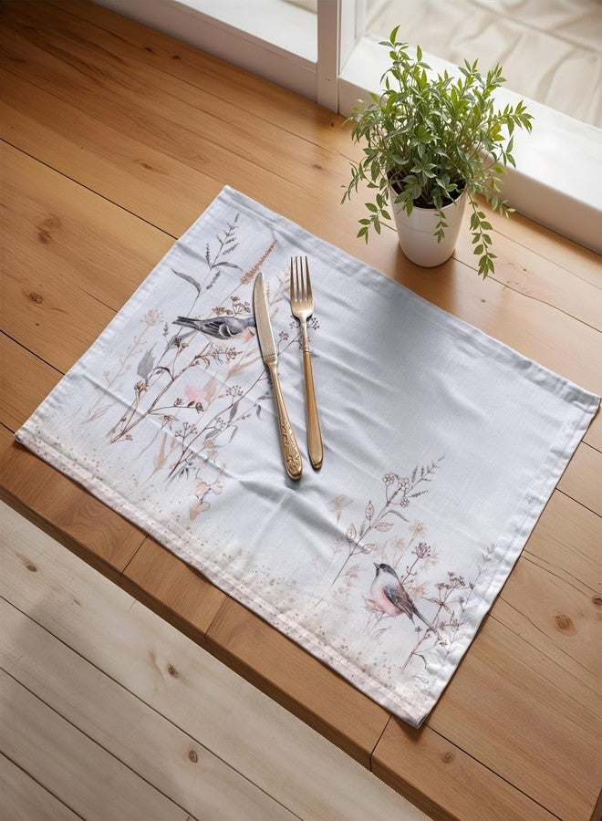 Maison d' Hermine Placemats Set of 4 100% Cotton Washable Cloth Place Mats, Reusable Table Mats for Kitchen Dining Decoration, Party, Restaurant Spring/Summer (Meadow Florals - Brown, 13" x 19") - Image 5
