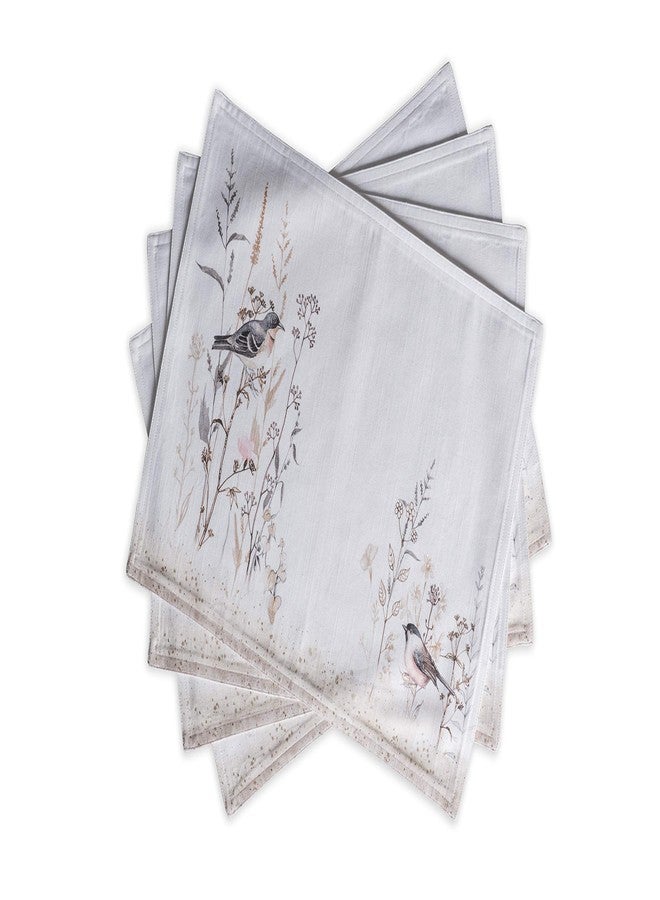 Maison d' Hermine Placemats Set of 4 100% Cotton Washable Cloth Place Mats, Reusable Table Mats for Kitchen Dining Decoration, Party, Restaurant Spring/Summer (Meadow Florals - Brown, 13" x 19") - Image 1