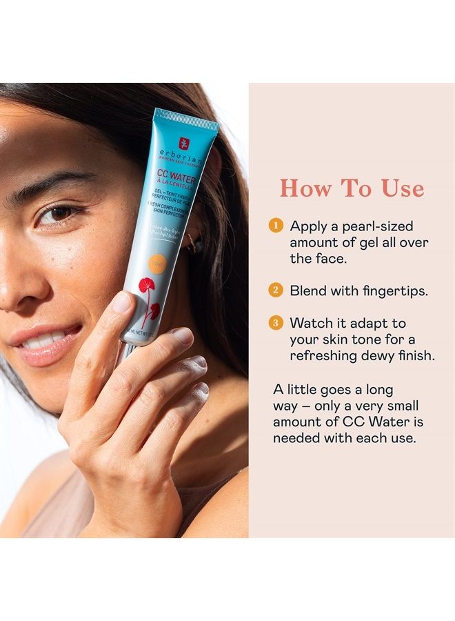 erborian ماء تصحيح اللون CC مع سنتيلا أسياتيكا، دوريه - جل وجه خفيف اللون مع لمسة مضيئة يهدئ ويرطب - مثالي للعناية بالبشرة الكورية - 1.3 أونصة - Image 2