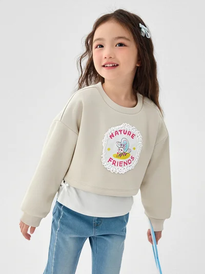 Balabala Toddler Girl Round neck sweatshirt