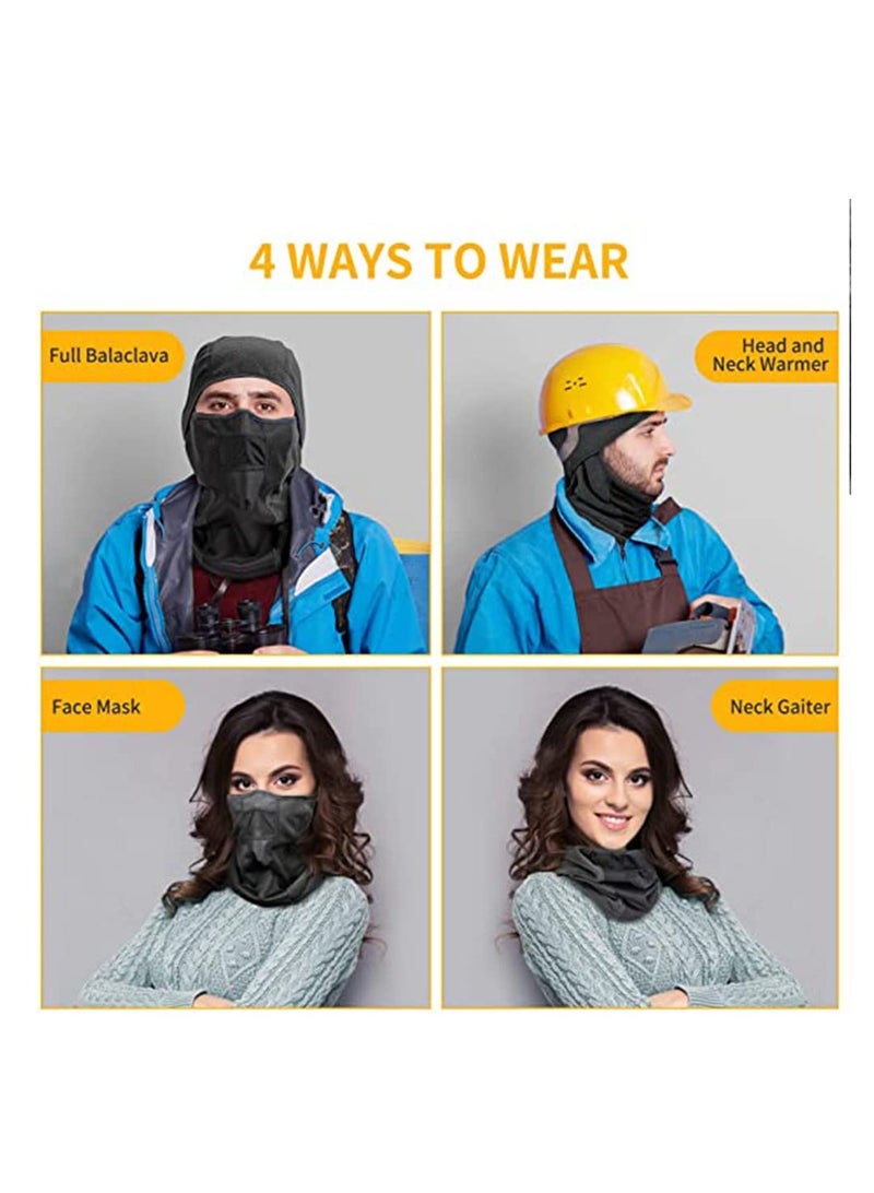 إكسفور أغطية الرأس بالاكلافا، قناع تزلج مقاوم للرياح، غطاء قناع وجه كامل حراري من الصوف الشتوي للرجال والنساء، معدات للطقس البارد قابلة للتنفس للتزلج والتزلج على الجليد وركوب الدراجات النارية والجري والعمل - Image 5