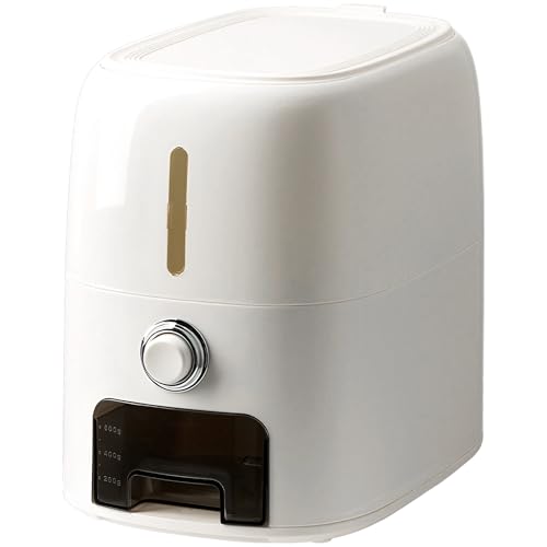 Prime Pick Grain Smart Rice Storage Container One Touch Dispensing Airtight Moisture Proof BPA Free Kitchen Grain Dispenser with Measuring Cup Durable Countertop Food Storage Box White 10 Kg - Image 1