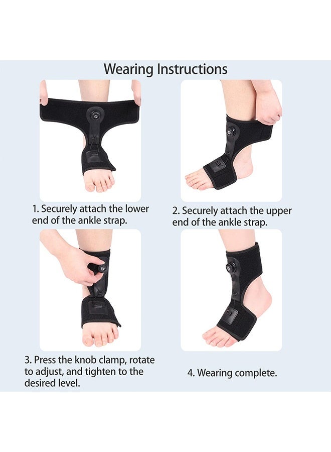 Quantum Plantar Fasciitis Brace Night Splint, Foot Drop AFO Sports Ankle Protection Adjustable Support Velcro, Drop Foot Orthopedic Brace Adjustable Rotating Knob Sleep Support for Foot Drop Achilles Tendonitis - Image 5