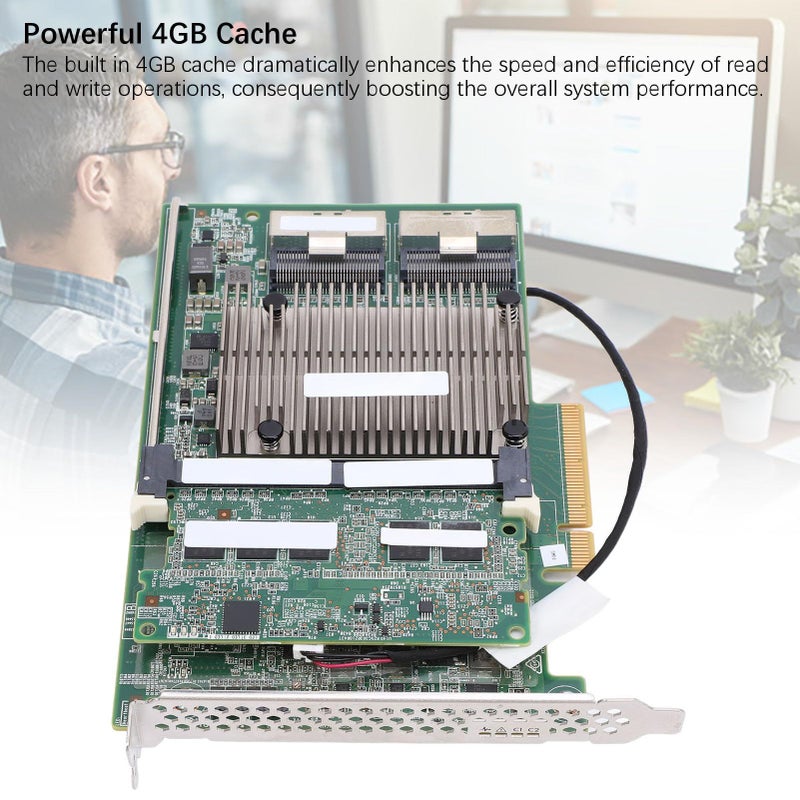 بطاقة مجموعة Sas 4 جيجابايت بتقنية Pcie X8 مع منفذين لنقل البيانات عالي السرعة لتخزين Raid - Image 4
