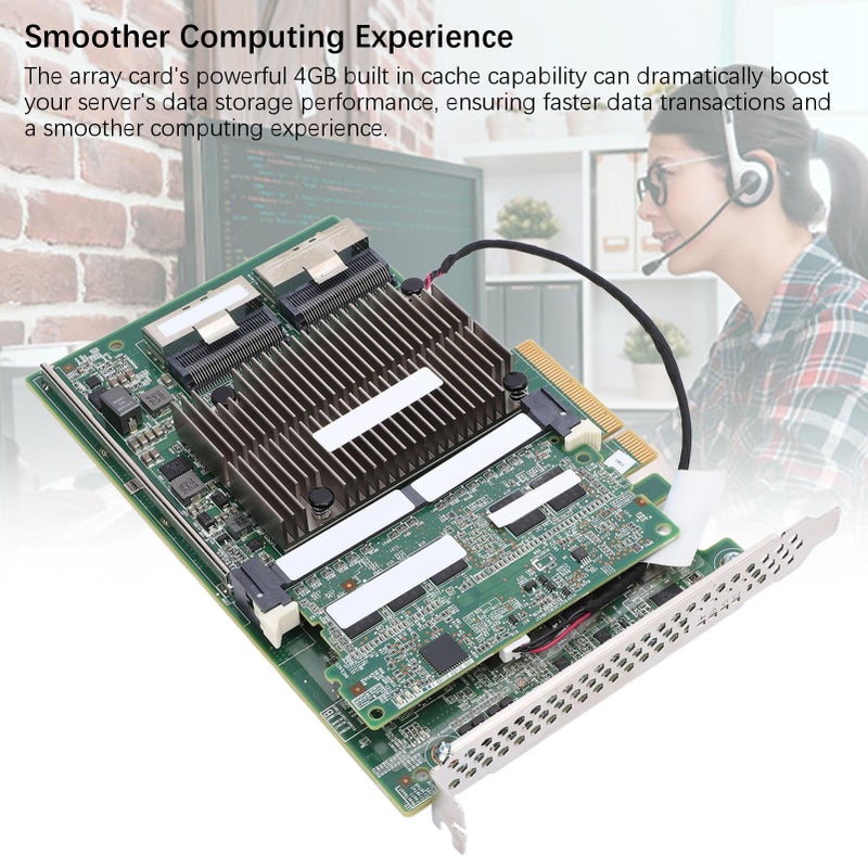 بطاقة مجموعة Sas 4 جيجابايت بتقنية Pcie X8 مع منفذين لنقل البيانات عالي السرعة لتخزين Raid - Image 5