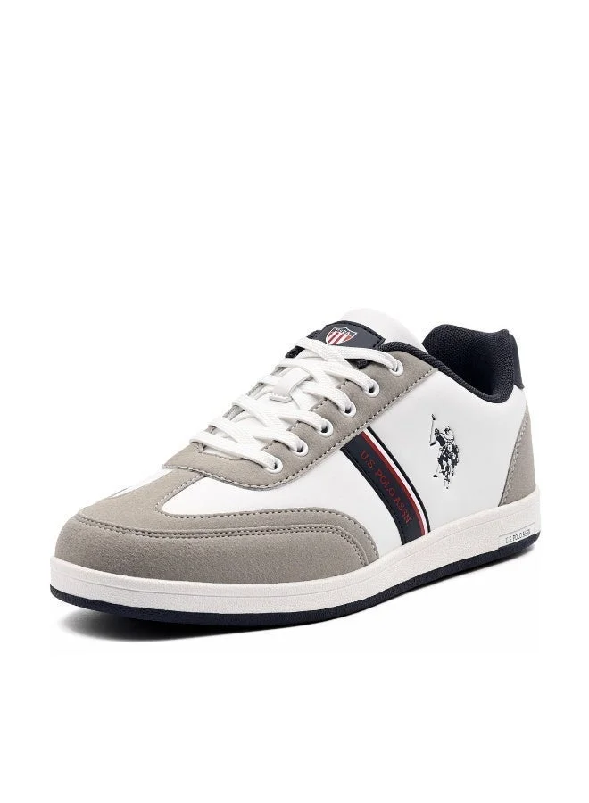 U.S. Polo Assn. White & Grey U.S. Polo Assn. KARES GLB 5PR Men’s White & Grey Casual Sneakers | Classic Lace-Up Everyday Shoes  | Best Price UAE