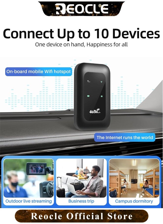 Mobile WiFi Hotspot 4G LTE Unlocked Wi-Fi Hotspot Device Wireless WiFi Router Pocket Portable WiFi Hotspot Mobile Travel-Friendly Mobile Travel Router