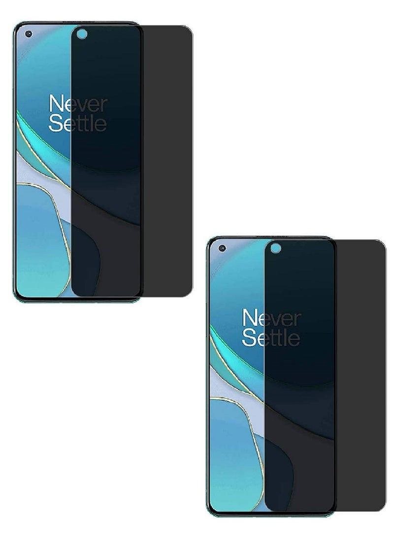 we3 2 Piece Tempered Glass Screen Protector Anti-Spy Privacy Designed For OnePlus 8T Full Glue Edge to Edge Full Screen Coverage And Bubble Free - Image 1