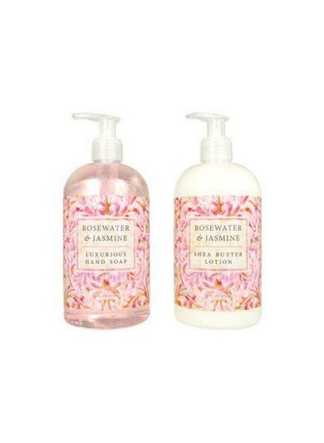 Greenwich Bay Trading Company Greenwich Bay Trading Hand Soap & Hand and Body Lotion, 16 Ounce Bundle Set (Rosewater Jasmine), Rosewater Jasmine, 1.0 Count, (Pack of 2) 