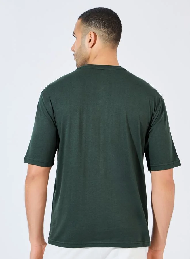 Styli Contrast Seam Piping Detail Oversized T-Shirt