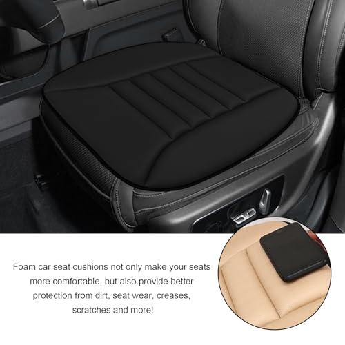 MUQIDA Car Seat Cushion, 1.2" Thick Comfort Memory Foam Auto Seat Pad with Non Slip Bottom, Breathable Driver Seats Pillow Pressure Relief Chair Cushion for Vehicle Office Home (Black) - Image 5