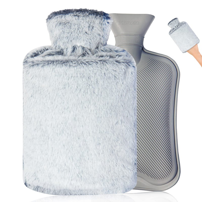 Hot Water Bottle Fythao Rubber Hot Water Bottle for Pain Relief Hot Water Bag for Cramps Bed Warmer for Hand Feet Waist
