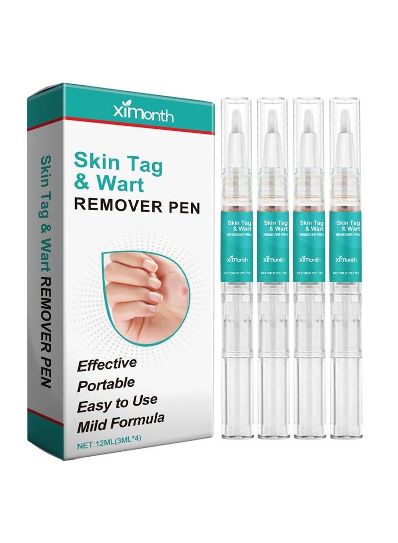 ximonth Skin Tag Remover, 4 Pcs Wart Remover Pen, Wart Treatment Effective Remover for Foot & Hand Warts, for Small to Large Sized Skin Tags and Wart for All Body Parts - Image 1