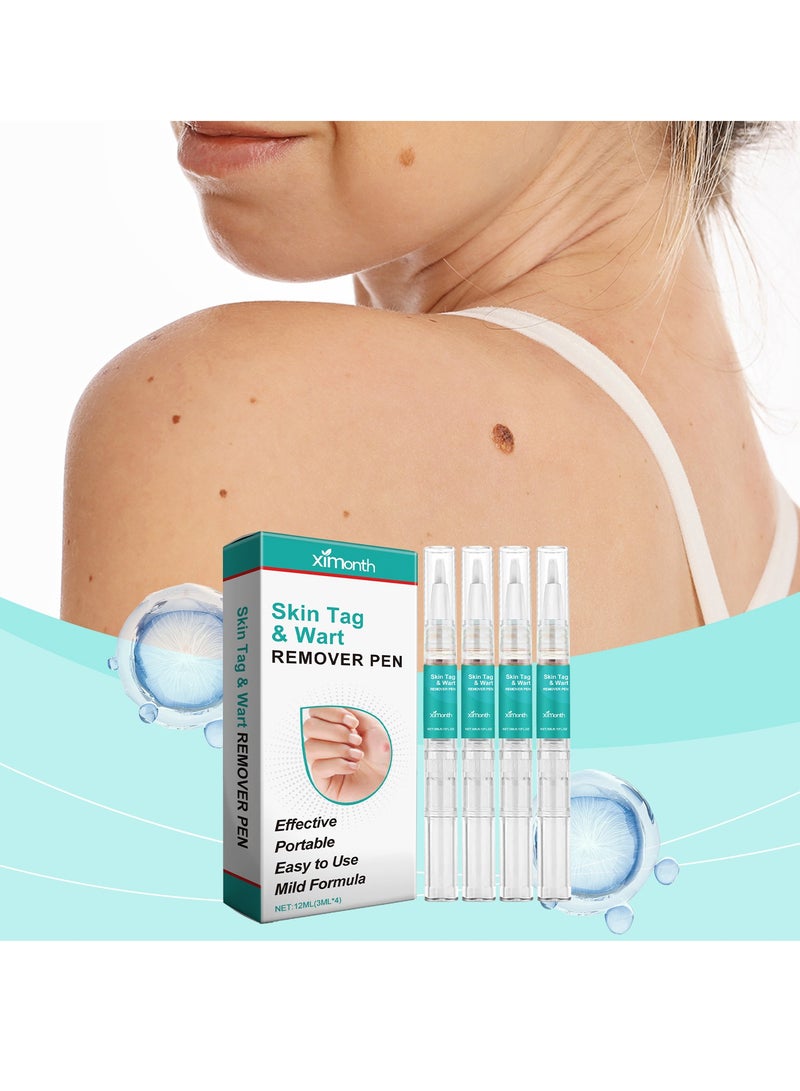 ximonth Skin Tag Remover, 4 Pcs Wart Remover Pen, Wart Treatment Effective Remover for Foot & Hand Warts, for Small to Large Sized Skin Tags and Wart for All Body Parts - Image 2