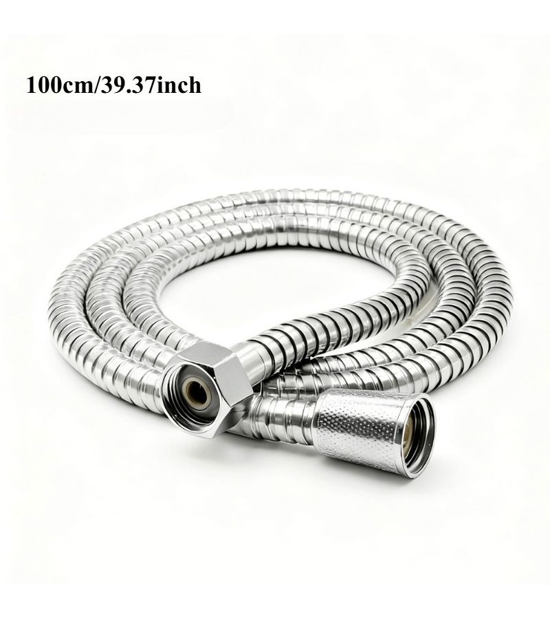 Durable 303 Stainless Steel Shower Hose Silvery 1.5m 56 Inch Leak Proof Flexible Universal Bathroom Replacement - Image 2