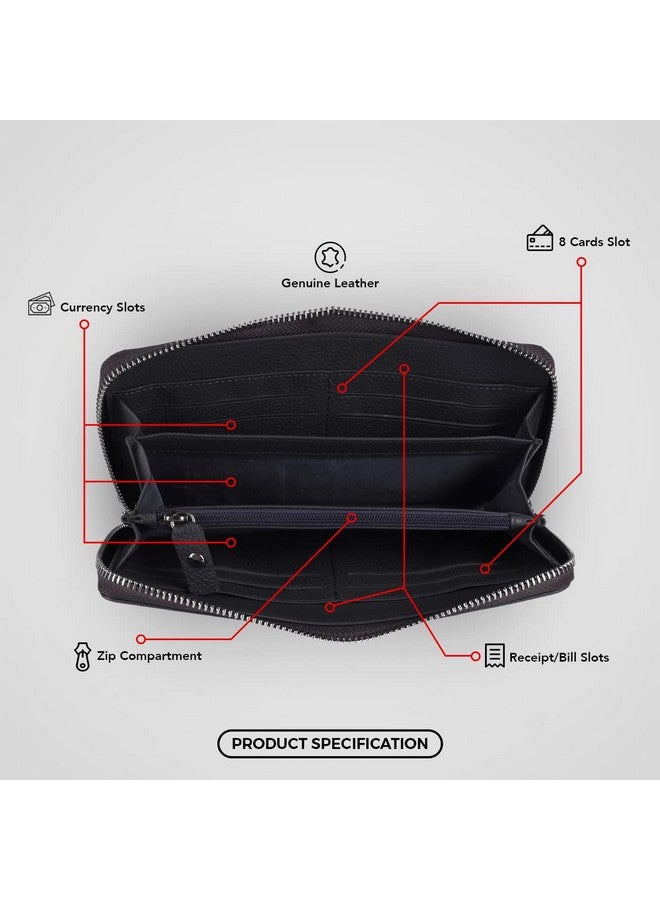 HAMMONDS FLYCATCHER Purse for Women - Genuine Leather Graphite Grey Stylish Wallet for Women with 8 Card Slots, Zipper Closure, Multiple Compartment and RFID Protection - Secure Ladies Hand Wallet - Image 3