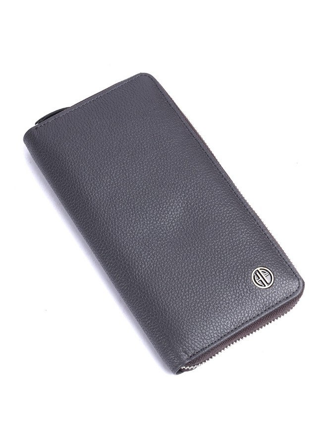 HAMMONDS FLYCATCHER Purse for Women - Genuine Leather Graphite Grey Stylish Wallet for Women with 8 Card Slots, Zipper Closure, Multiple Compartment and RFID Protection - Secure Ladies Hand Wallet - Image 1