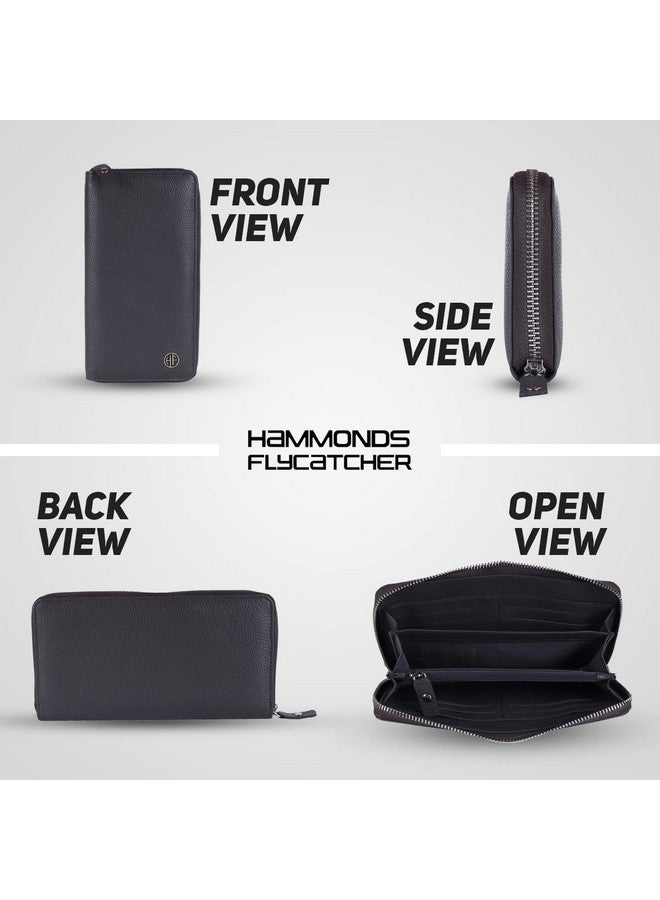 HAMMONDS FLYCATCHER Purse for Women - Genuine Leather Graphite Grey Stylish Wallet for Women with 8 Card Slots, Zipper Closure, Multiple Compartment and RFID Protection - Secure Ladies Hand Wallet - Image 2