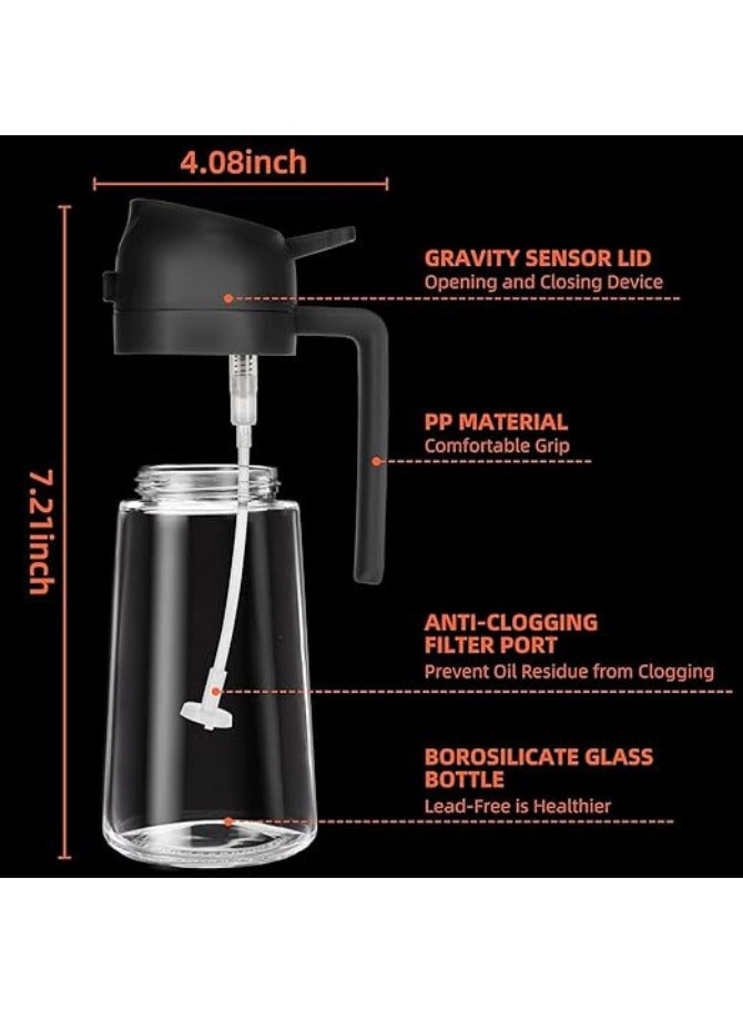 Zaid Zaid 16oz Oil Dispenser Bottle is a kitchen tool that holds 470ml of olive oil. It can be used as both a regular bottle and a spray for cooking.  - Image 4