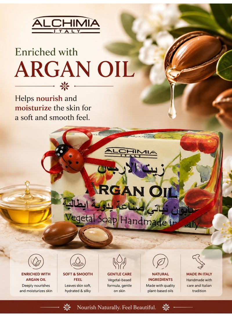 Alchimia Vegetal Soap Argan Oil 200G | Nourishing Italian Bar Soap with Argan Oil | Nourish and moisturize the skin| Maintain skin hydration |Suitable for and all skin types - Image 3