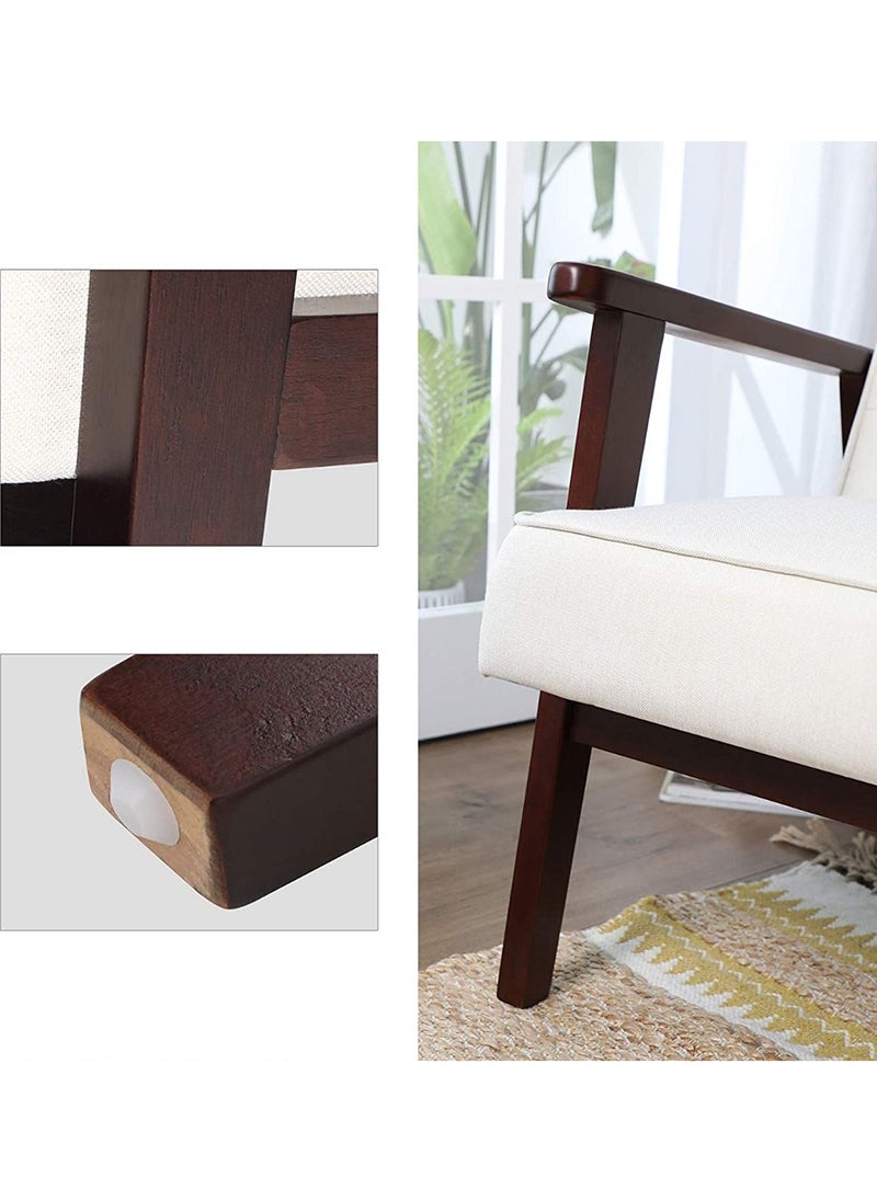 SONGMICS SONGMICS Modern UT-S048 Beige Stylish Lounge Wooden Sofa Chair for Home, Living Room, Dining Room, Lounge, Restaurant  - Image 5
