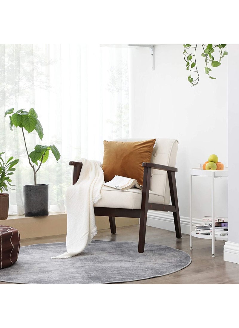 SONGMICS SONGMICS Modern UT-S048 Beige Stylish Lounge Wooden Sofa Chair for Home, Living Room, Dining Room, Lounge, Restaurant  - Image 3