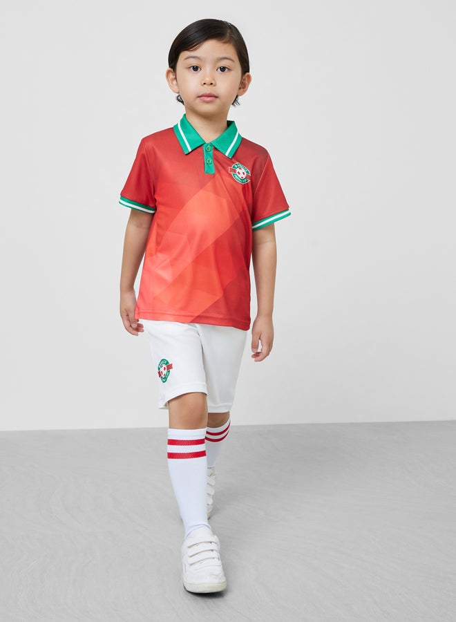 Styli Kids Morocco Jersey Polo T-Shirt and Shorts FIFA Football Set - Image 2