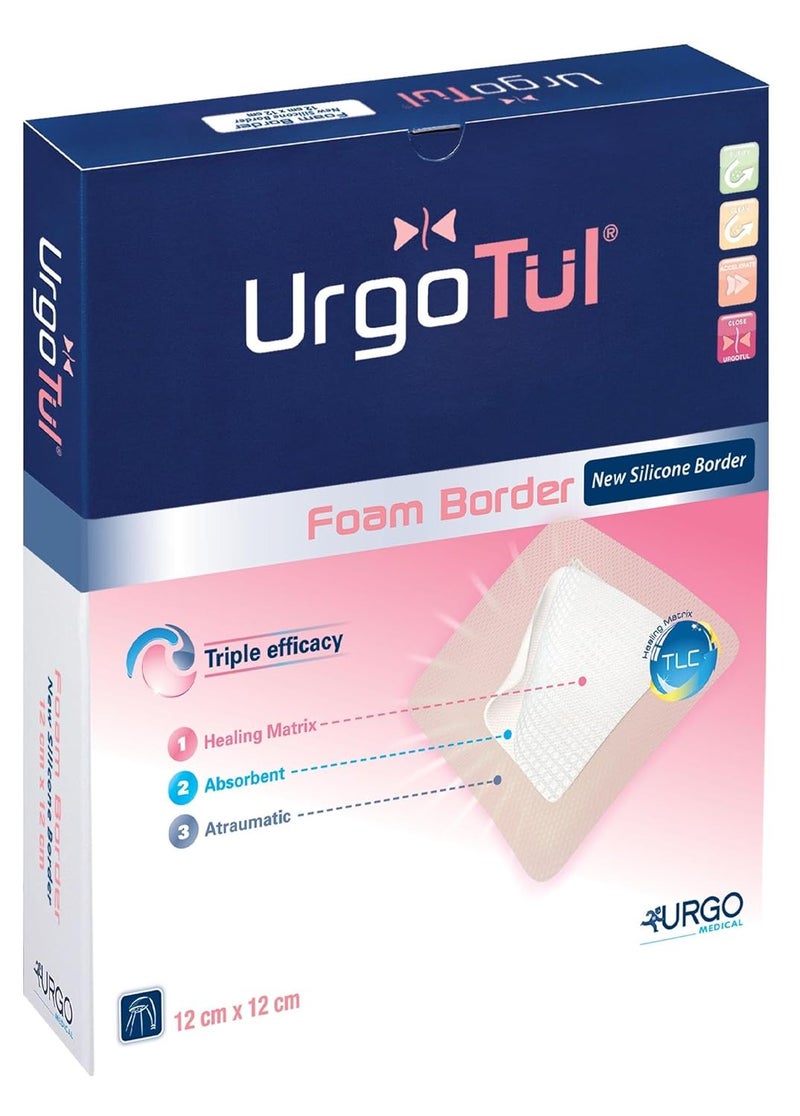 urgo 550779 Bandages Urgotl Foam Border Sacrum 20 cm x 20 cm Pack of 5 - Image 1