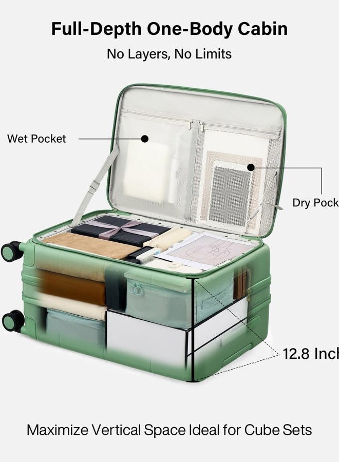 Hanke Hardside Expandable Checked Luggage, 24 Inch Top Opening Trunk Luggages with Spinner Wheels, All-PC Hard Shell Suitcase, Lightweight TSA Checked-Medium(Forest Green, 83L) - Image 5