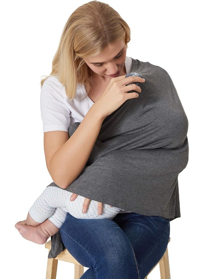 نيو تيك كير Neotech Care Baby Nursing Breastfeeding Cover Scarf - Soft Fabric - Gray - Image 5