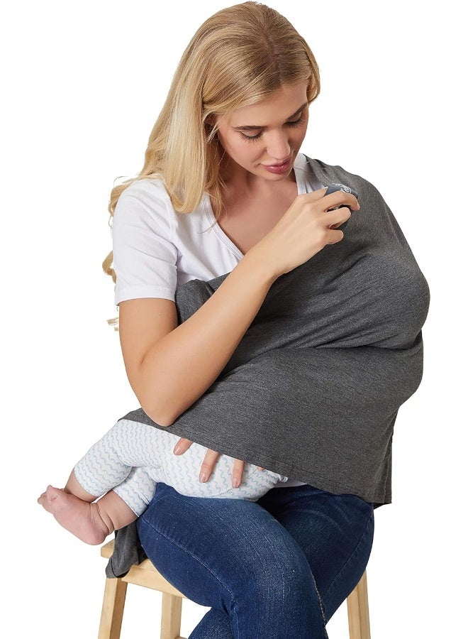 نيو تيك كير Neotech Care Baby Nursing Breastfeeding Cover Scarf - Soft Fabric - Gray - Image 4