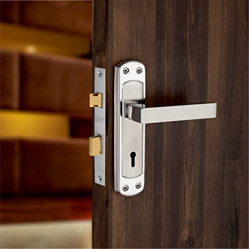 SARDAR Ultron 7 Inch Silver Stainless Steel Handle Set|2 Keys | 6 Lever Single Turn Lock Set| Handle Set for Door, Bathroom, Bedroom, Living Room| - Image 1