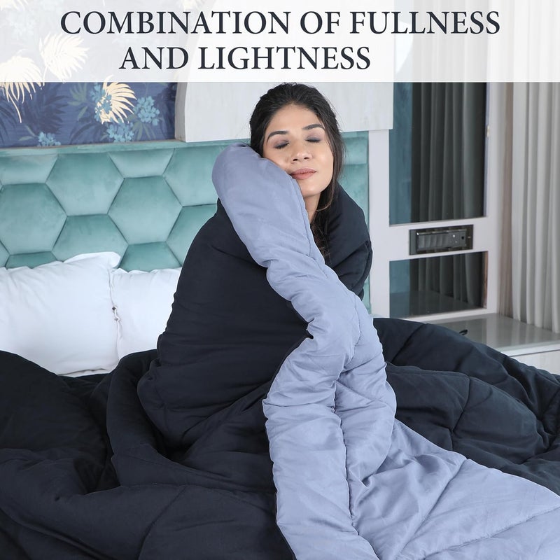 Daksh Microfiber Reversible Comforter Double 90 x 100 Black Grey 250 GSM - Image 3