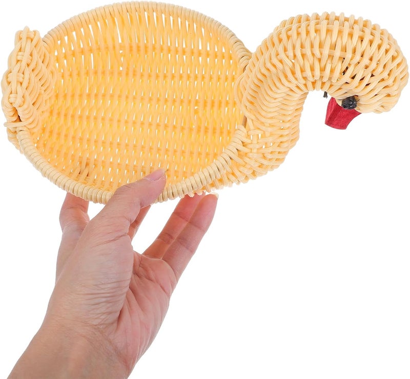 VOSAREA Handwoven Cute Animal Storage Basket for Easter Decorations Lightweight Multifunctional and Fruit Holder for Kitchen Counter and Table - Image 4