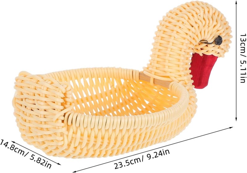 VOSAREA Handwoven Cute Animal Storage Basket for Easter Decorations Lightweight Multifunctional and Fruit Holder for Kitchen Counter and Table - Image 2