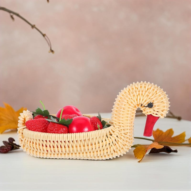 VOSAREA Handwoven Cute Animal Storage Basket for Easter Decorations Lightweight Multifunctional and Fruit Holder for Kitchen Counter and Table - Image 5