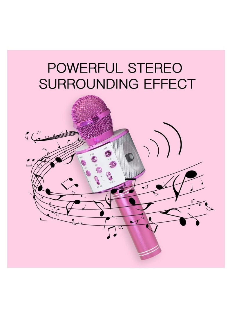 ELTRAZONE Gifts for Girls Age 4-10, Wireless Bluetooth Karaoke Microphone for Kids Girls Gifts for 5-10 Year Old Girls Toys for 5-10 Year Old Girls Boys Pink KIBM1  - Image 2