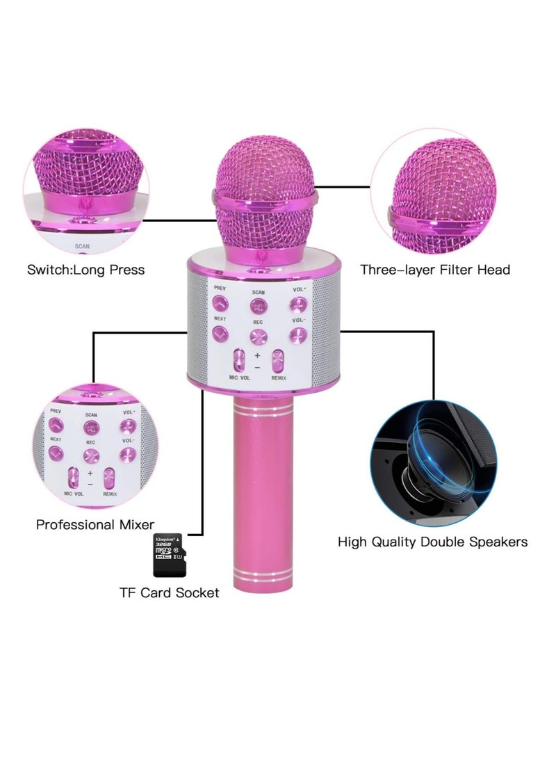 ELTRAZONE Gifts for Girls Age 4-10, Wireless Bluetooth Karaoke Microphone for Kids Girls Gifts for 5-10 Year Old Girls Toys for 5-10 Year Old Girls Boys Pink KIBM1  - Image 5