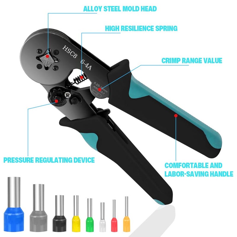 Serplex 800Pcs Wire Crimp Connectors Terminal Kit with Wire Stripper Tool Conductive Wire Connectors Multi Sized Colored Conductive Copper Wire Connectors Cable End Sleeves for AWG237 025100mm - Image 4